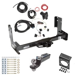 Trailer Hitch Tow Package w/ 7-Way RV Wiring For 14-22 Freightliner Mercedes-Benz Sprinter 2500 3500 w/ 2" Drop Mount 2" Ball Class 4 2" Receiver  Trailer Hitch Tow Package w/ 7-Way RV Wiring For 14-22 Freightliner Mercedes-Benz Sprinter 2500 3500 w/ 2" Drop Mount 2" Ball Class 4 2" Receiver