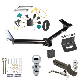 Ultimate Tow Package For 09-09 Dodge Journey Trailer Hitch w/ Wiring 2" Drop Mount Dual 2" and 1-7/8" Ball Lock Bracket Cover 2" Receiver 