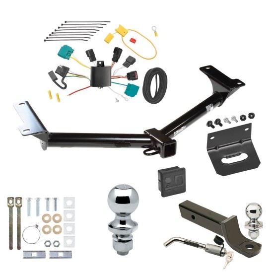 Custom Fit Trailer Hitch Wiring Harness (Plug & Play) 2" Drop Ball-Mount w/ Locking Pin/Clip 2" Chrome Ball 4-Flat Mounting Bracket 1-7/8" Chrome Ball Rubber Hitch Plug Cover Installation Hardware Installation Instructions 75648 118474 Ultimate Tow Package For 09-09 Dodge Journey Trailer Hitch w/ Wiring 2" Drop Mount Dual 2" and 1-7/8" Ball Lock Bracket Cover 2" Receiver