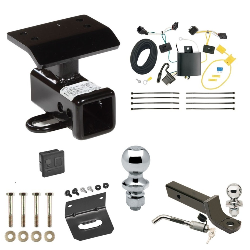 Custom Fit Trailer Hitch Wiring Harness (Plug & Play) 2" Drop Ball-Mount w/ Locking Pin/Clip 2" Chrome Ball 4-Flat Mounting Bracket 1-7/8" Chrome Ball Rubber Hitch Plug Cover Installation Hardware Installation Instructions 75658 118675 Ultimate Tow Package For 12-17 Volkswagen Tiguan Trailer Hitch w/ Wiring 2" Drop Mount Dual 2" and 1-7/8" Ball Lock Bracket Cover 2" Receiver