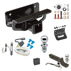 Ultimate Tow Package For 03-18 Dodge Ram 1500 19-23 (Classic) 03-09 2500 3500 Trailer Hitch w/ Wiring 2" Drop Mount Dual 2" and 1-7/8" Ball Lock Bracket Cover 2" Receiver 