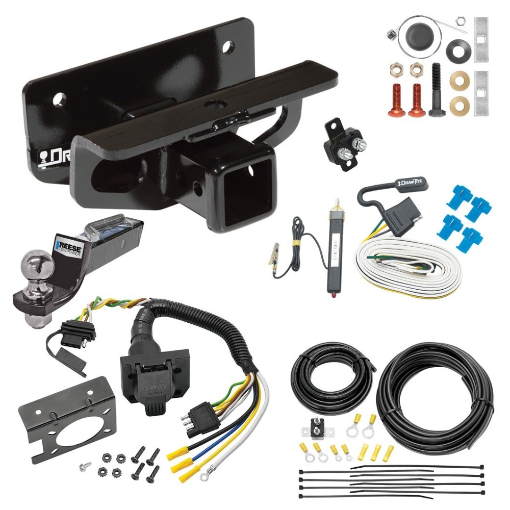 Trailer Hitch Tow Package w/ 7-Way RV Wiring For 03-18 Dodge Ram 1500 19-23 (Classic) 03-09 2500 3500 w/ 2" Drop Mount 2" Ball Class 4 2" Receiver Trailer Hitch Tow Package w/ 7-Way RV Wiring For 03-18 Dodge Ram 1500 19-23 (Classic) 03-09 2500 3500 w/ 2" Drop Mount 2" Ball Class 4 2" Receiver