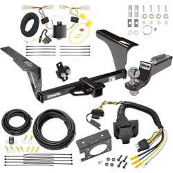 Trailer Hitch Tow Package w/ 7-Way RV Wiring For 10-14 Subaru Legacy Sedan w/ 2" Drop Mount 2" Ball Class 3 2" Receiver 