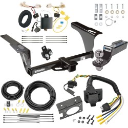 Trailer Hitch Tow Package w/ 7-Way RV Wiring For 15-20 Subaru Legacy Sedan w/ 2" Drop Mount 2" Ball Class 3 2" Receiver 