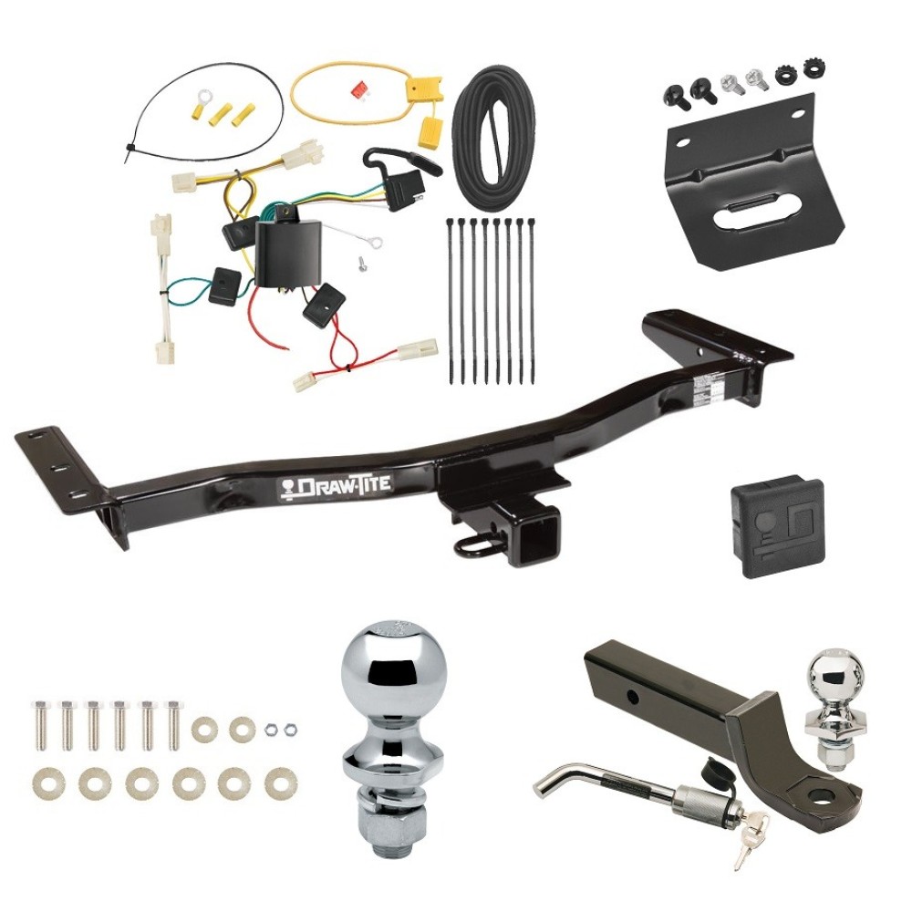 Custom Fit Trailer Hitch Wiring Harness (Plug & Play) 2" Drop Ball-Mount w/ Locking Pin/Clip 2" Chrome Ball 4-Flat Mounting Bracket 1-7/8" Chrome Ball Rubber Hitch Plug Cover Installation Hardware Installation Instructions 75676 118478 Ultimate Tow Package For 10-12 Lexus RX350 Except F Sport Trailer Hitch w/ Wiring 2" Drop Mount Dual 2" and 1-7/8" Ball Lock Bracket Cover 2" Receiver