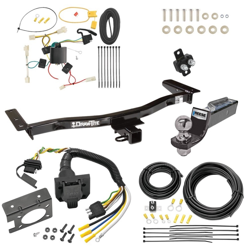 Custom Fit Trailer Hitch Wiring Harness (Plug & Play) 2" Drop Ball-Mount w/ Pin/Clip 2" Chrome Ball Trailer Connector Adapter Brake Control Wiring Kit Circuit Breaker Installation Hardware Installation Instructions 75676 85343 20506 7012a 11 Trailer Hitch Tow Package w/ 7-Way RV Wiring For 10-12 Lexus RX350 Except F Sport w/ 2" Drop Mount 2" Ball Class 3 2" Receiver