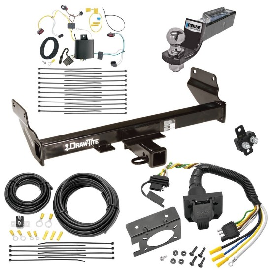 Custom Fit Trailer Hitch Wiring Harness (Plug & Play) 2" Drop Ball-Mount w/ Pin/Clip 2" Chrome Ball Trailer Connector Adapter Brake Control Wiring Kit Circuit Breaker Installation Hardware Installation Instructions 75699 85343 20506 7012a 1 Trailer Hitch Tow Package w/ 7-Way RV Wiring For 14-21 Jeep Grand Cherokee 22-23 WK w/ 2" Drop Mount 2" Ball Class 3 2" Receiver