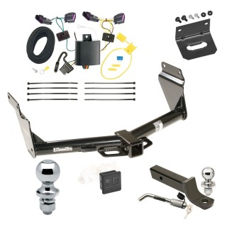Custom Fit Trailer Hitch Wiring Harness (Plug & Play) 2" Drop Ball-Mount w/ Locking Pin/Clip 2" Chrome Ball 4-Flat Mounting Bracket 1-7/8" Chrome Ball Rubber Hitch Plug Cover Installation Hardware Installation Instructions 75713 118617 Ultimate Tow Package For 14-24 Dodge Durango Trailer Hitch w/ Wiring 2" Drop Mount Dual 2" and 1-7/8" Ball Lock Bracket Cover 2" Receiver