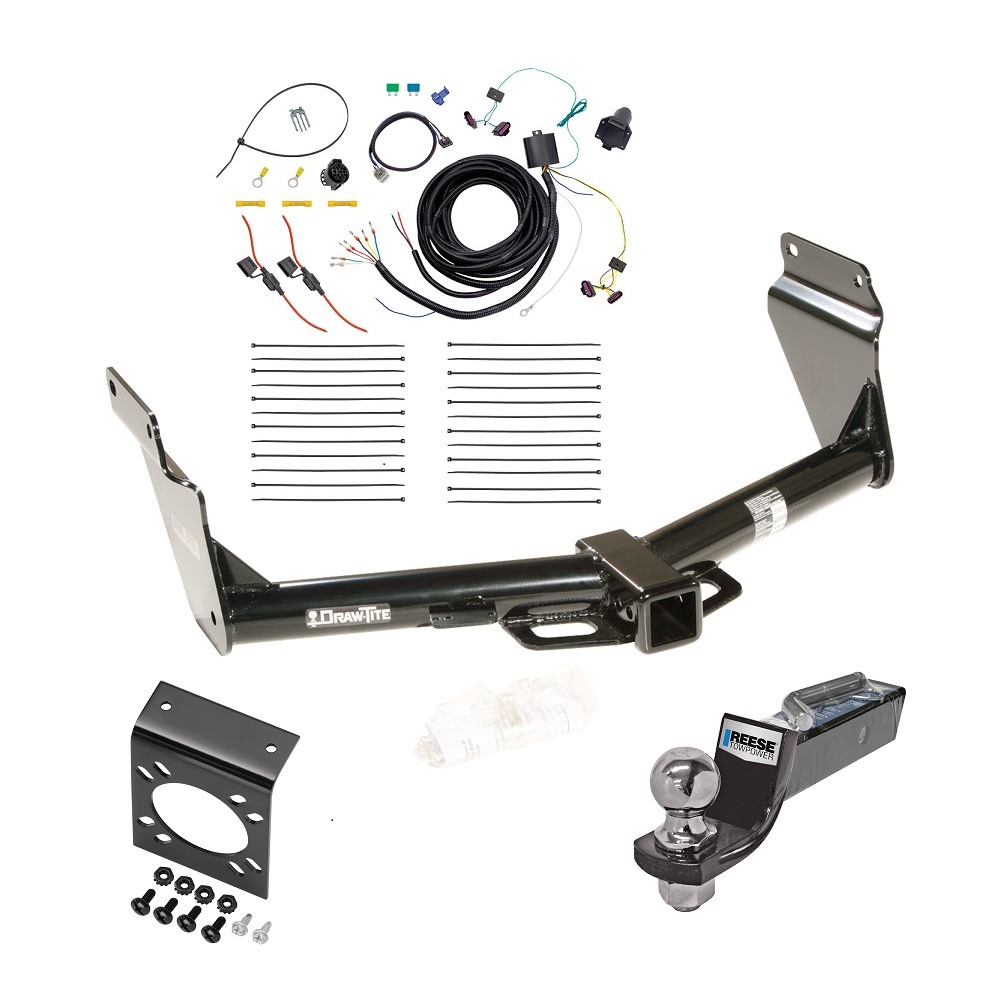 Custom Fit Trailer HitchTow Harness Wiring Package (7-Way) 2" Drop Ball-Mount w/ Pin/Clip 2" Chrome Ball 7-Way Mounting Bracket Installation Hardware Installation Instructions 75713 22113 20212 21536 Draw-Tite Trailer Hitch Tow Package 7-Way RV Trailer Hitch Tow Package w/ 7-Way RV Wiring For 14-23 Dodge Durango w/ 2" Drop Mount 2" Ball Class 4 2" Receiver All Models