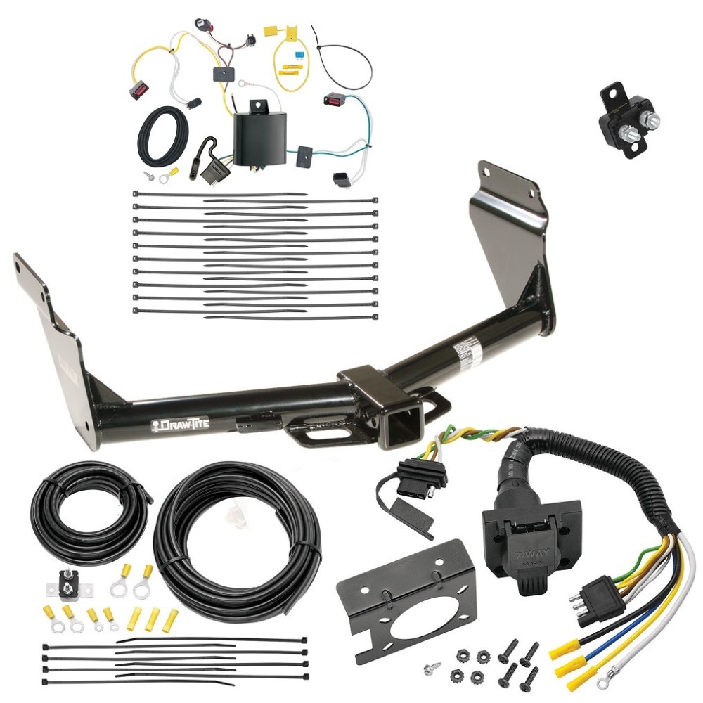 Custom Fit Trailer Hitch Wiring Harness (Plug & Play) Trailer Connector Adapter Brake Control Wiring Kit Circuit Breaker Installation Hardware Installation Instructions 75713 85343 20506 7012a 118727 Draw-Tite Trailer Hitch 7-Way RV Wiring 14-21 Jeep Trailer Hitch w/ 7-Way RV Wiring For 14-21 Jeep Grand Cherokee Class 4 2" Receiver