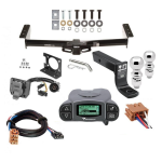 Trailer Hitch w/ Tekonsha Prodigy P3 Brake Control For 00-02 Suburban Tahoe Yukon 2002 Escalade Avalanche w/ Plug Play Wiring 2" 2- 5/16" Ball 4" Drop Mount 7-Way Pin Blade RV Controller  Trailer Hitch w/ Tekonsha Prodigy P3 Brake Control For 00-02 Suburban Tahoe Yukon 2002 Escalade Avalanche w/ Plug Play Wiring 2" 2- 5/16" Ball 4" Drop Mount 7-Way Pin Blade RV Controller