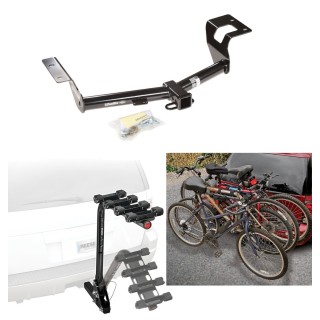 Trailer Hitch w/ 4 Bike Rack For 12-16 Honda CR-V All Styles Approved for Recreational & Offroad Use Carrier for Adult Woman or Child Bicycles Foldable