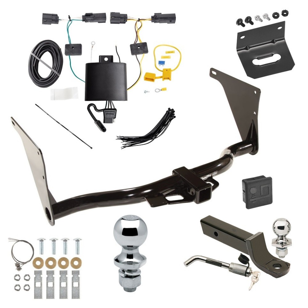 Ultimate Tow Package For 19-19 Ford Escape Trailer Hitch w/ Wiring 2" Drop Mount Dual 2" and 1-7/8" Ball Lock Bracket Cover 2" Receiver 