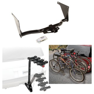 Trailer Hitch w/ 4 Bike Rack For 13-19 Ford Escape Approved for Recreational & Offroad Use Carrier for Adult Woman or Child Bicycles Foldable