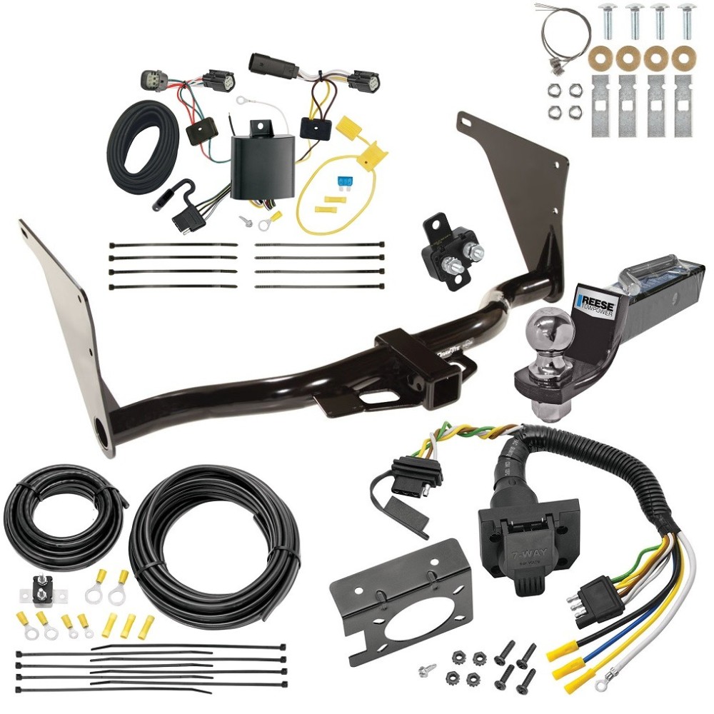 Custom Fit Trailer Hitch Wiring Harness (Plug & Play) 2" Drop Ball-Mount w/ Pin/Clip 2" Chrome Ball Trailer Connector Adapter Brake Control Wiring Kit Circuit Breaker Installation Hardware Installation Instructions 75758 85343 20506 7012a 11 Trailer Hitch Tow Package w/ 7-Way RV Wiring For 17-18 Ford Escape w/ 2" Drop Mount 2" Ball Class 3 2" Receiver All Models