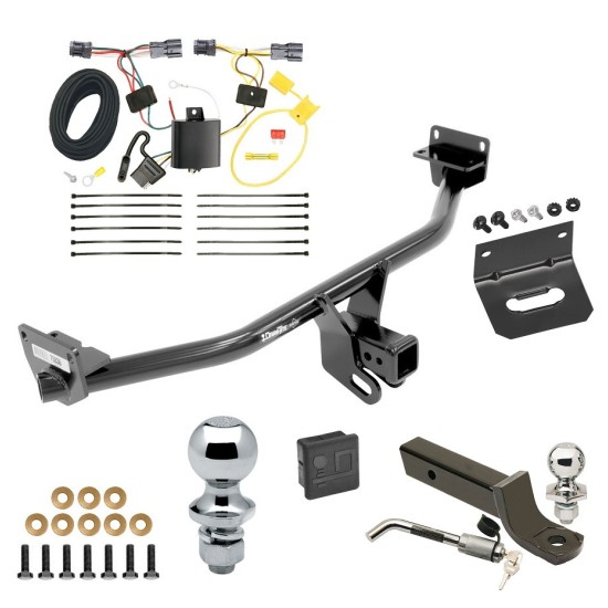 Custom Fit Trailer Hitch Wiring Harness (Plug & Play) 2" Drop Ball-Mount w/ Locking Pin/Clip 2" Chrome Ball 4-Flat Mounting Bracket 1-7/8" Chrome Ball Rubber Hitch Plug Cover Installation Hardware Installation Instructions 75836 118501 Ultimate Tow Package For 16-18 Hyundai Tucson Trailer Hitch w/ Wiring 2" Drop Mount Dual 2" and 1-7/8" Ball Lock Bracket Cover 2" Receiver