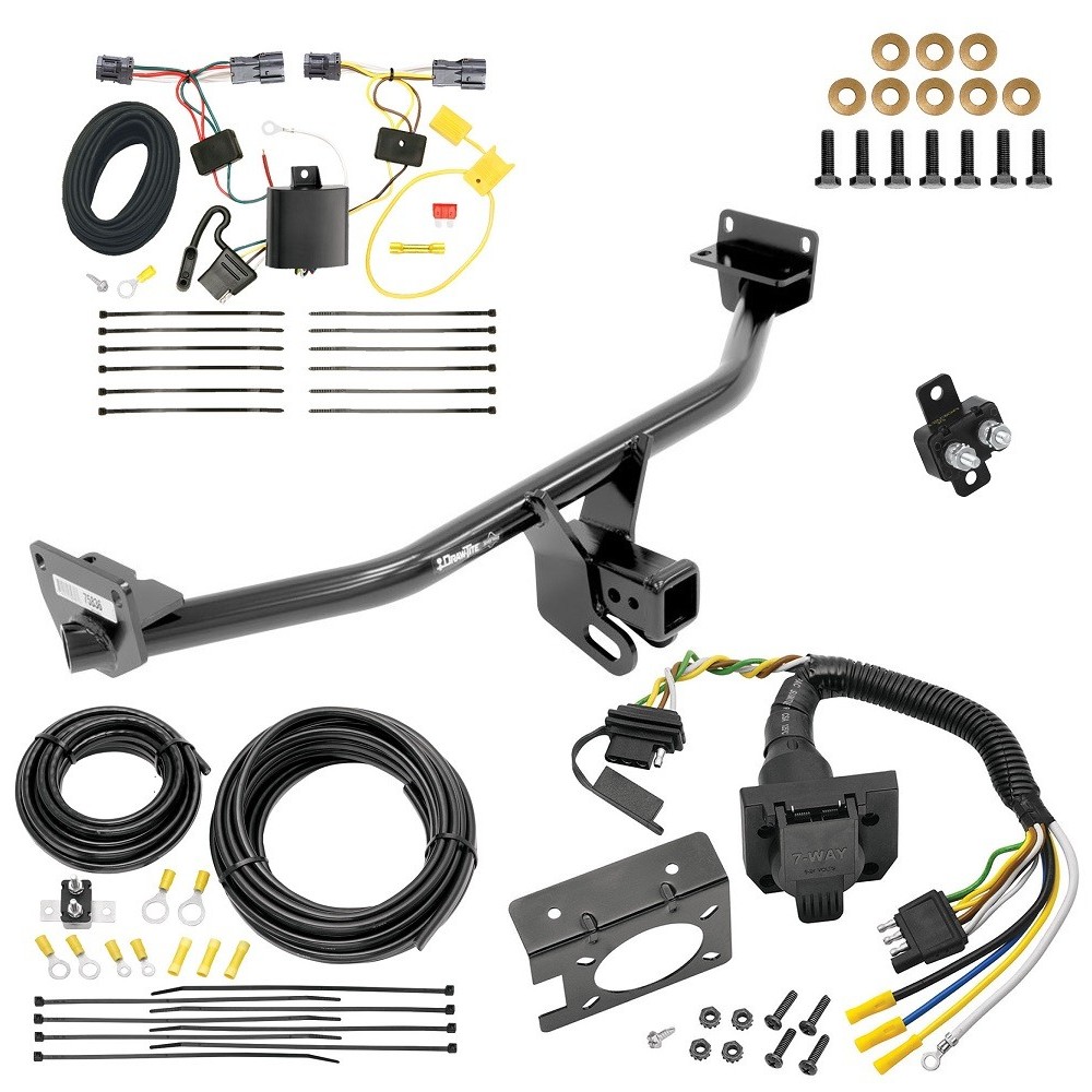 Custom Fit Trailer Hitch Wiring Harness (Plug & Play) Trailer Connector Adapter Brake Control Wiring Kit Circuit Breaker Installation Hardware Installation Instructions 75836 85343 20506 7012a 118501 Draw-Tite Trailer Hitch 7-Way RV Wiring 16-18 Hyun Trailer Hitch w/ 7-Way RV Wiring For 16-18 Hyundai Tucson Class 3 2" Receiver All Models
