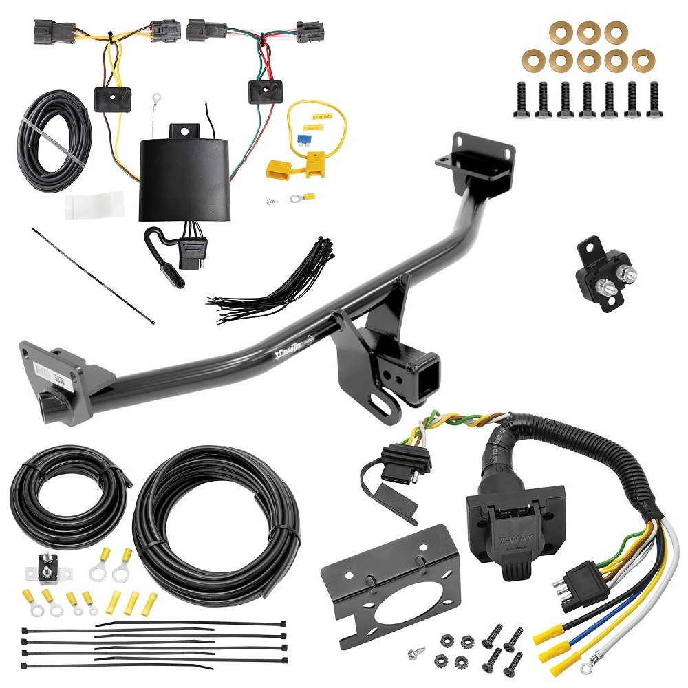 Custom Fit Trailer Hitch Wiring Harness (Plug & Play)Trailer Connector Adapter Brake Control Wiring Kit Circuit Breaker Installation Hardware Installation Instructions 75836 85343 20506 7012a 118812 Draw-Tite Trailer Hitch 7-Way RV Wiring 19-21 Hyunda Trailer Hitch w/ 7-Way RV Wiring For 19-21 Hyundai Tucson Class 3 2" Receiver