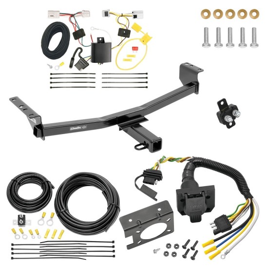 Custom Fit Trailer Hitch Wiring Harness (Plug & Play) Trailer Connector Adapter Brake Control Wiring Kit Circuit Breaker Installation Hardware Installation Instructions 75902 85343 20506 7012a 118480 Draw-Tite Trailer Hitch 7-Way RV Wiring 08-20 Nissa Trailer Hitch w/ 7-Way RV Wiring For 08-20 Nissan Rogue 2014 Rogue Select Class 3 2" Receiver