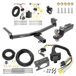 Custom Fit Trailer Hitch Wiring Harness (Plug & Play) 2" Drop Ball-Mount w/ Pin/Clip 2" Chrome Ball Trailer Connector Adapter Brake Control Wiring Kit Circuit Breaker Installation Hardware Installation Instructions 75902 85343 20506 7012a 11 Trailer Hitch Tow Package w/ 7-Way RV Wiring For 08-20 Nissan Rogue 2014 Rogue Select w/ 2" Drop Mount 2" Ball Class 3 2" Receiver