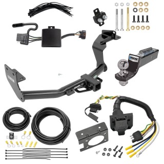 Trailer Hitch Tow Package w/ 7-Way RV Wiring For 19-20 Hyundai Santa Fe w/ 2" Drop Mount 2" Ball Class 3 2" Receiver All Models 