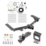 Trailer Hitch Tow Package w/ 7-Way RV Wiring For 15-23 Ford Transit 150 250 350 w/ 2" Drop Mount 2" Ball Class 3 2" Receiver Trailer Hitch Tow Package w/ 7-Way RV Wiring For 15-23 Ford Transit 150 250 350 w/ 2" Drop Mount 2" Ball Class 3 2" Receiver