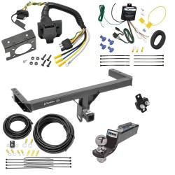 Trailer Hitch Tow Package w/ 7-Way RV Wiring For 11-12 Audi Q5 15-24 Porsche Macan w/ 2" Drop Mount 2" Ball Class 3 2" Receiver All Models 