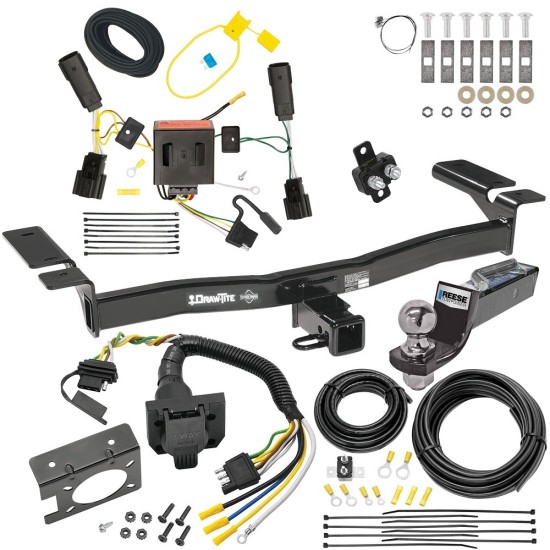 Custom Fit Trailer Hitch Wiring Harness (Plug & Play) 2" Drop Ball-Mount w/ Pin/Clip 2" Chrome Ball Trailer Connector Adapter Brake Control Wiring Kit Circuit Breaker Installation Hardware Installation Instructions 75992 85343 20506 7012a 1 Trailer Hitch Tow Package w/ 7-Way RV Wiring For 11-15 Lincoln MKX w/ 2" Drop Mount 2" Ball Class 3 2" Receiver All Models