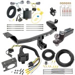 Custom Fit Trailer Hitch Wiring Harness (Plug & Play) 2" Drop Ball-Mount w/ Pin/Clip 2" Chrome Ball Trailer Connector Adapter Brake Control Wiring Kit Circuit Breaker Installation Hardware Installation Instructions 75998 85343 20506 7012a 1 Trailer Hitch Tow Package w/ 7-Way RV Wiring For 14-18 Jeep Cherokee w/ 2" Drop Mount 2" Ball Class 3 2" Receiver All Models