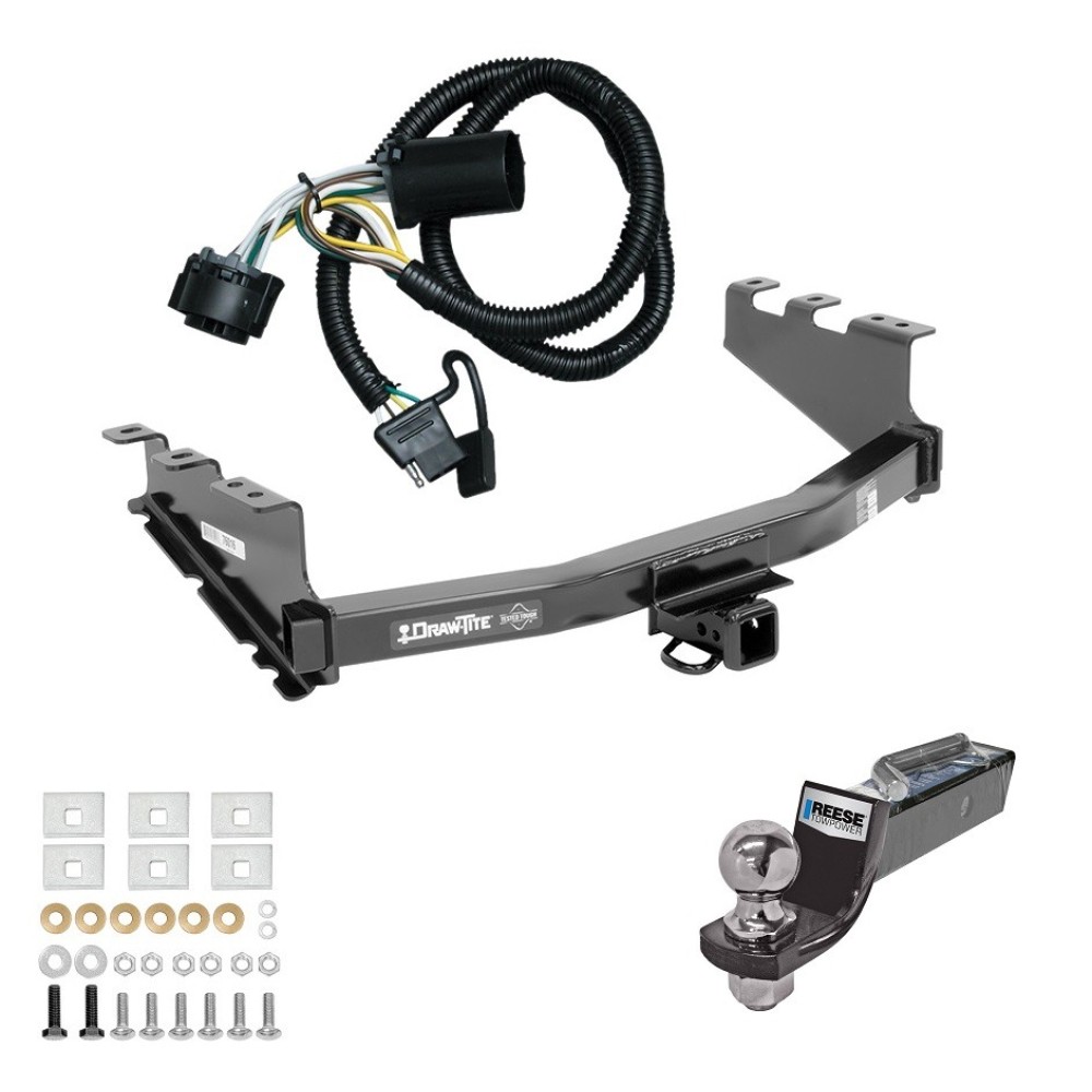 Custom Fit Trailer Hitch Wiring Harness (Plug & Play) 2" Drop Ball-Mount w/ Pin/Clip 2" Chrome Ball Installation Hardware Installation Instructions 76016 118384 21536 Draw-Tite Tow Package 14-18 Chevrolet Silverado GMC Sierra 1500 2019 (Old Tow Package For 14-18 Chevrolet Silverado GMC Sierra 1500 2019 (Old Body Style) Trailer Hitch w/ Wiring 2" Drop Mount 2" Ball 2" Receiver