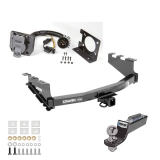 Custom Fit Trailer HitchTow Harness Wiring Package (7-Way) 2" Drop Ball-Mount w/ Pin/Clip 2" Chrome Ball 7-Way Mounting Bracket Installation Hardware Installation Instructions 76016 74682 21536 Draw-Tite Trailer Hitch Tow Package 7-Way RV Wiring Trailer Hitch Tow Package w/ 7-Way RV Wiring For 14-19 Chevy Silverado GMC Sierra 1500 w/ 2" Drop Mount 2" Ball Class 4 2" Receiver