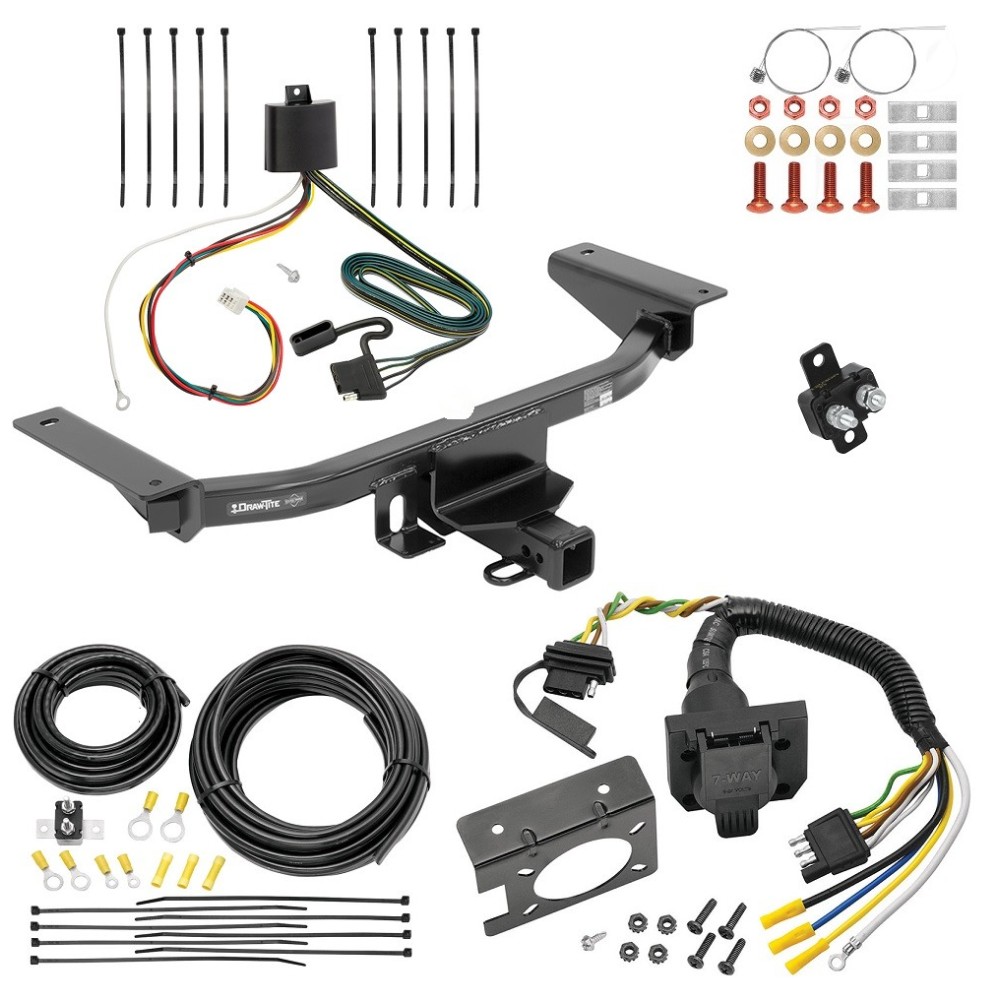 Custom Fit Trailer Hitch Wiring Harness (Plug & Play) Trailer Connector Adapter Brake Control Wiring Kit Circuit Breaker Installation Hardware Installation Instructions  76020 85343 20506 7012a 118278 Draw-Tite Trailer Hitch 7-Way RV Wiring 16-23 Mazd Trailer Hitch w/ 7-Way RV Wiring For 16-23 Mazda CX-9 Class 3 2" Receiver All Models
