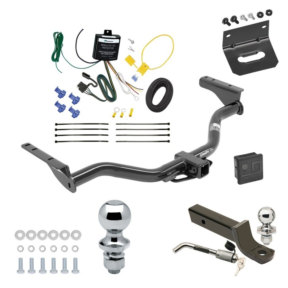 Custom Fit Trailer Hitch Wiring Harness (Requires Splicing) 2" Drop Ball-Mount w/ Locking Pin/Clip 2" Chrome Ball 4-Flat Mounting Bracket 1-7/8" Chrome Ball Rubber Hitch Plug Cover Installation Hardware Installation Instructions 76031 11914 Ultimate Tow Package For 13-13 Infiniti JX35 Trailer Hitch w/ Wiring 2" Drop Mount Dual 2" and 1-7/8" Ball Lock Bracket Cover 2" Receiver