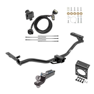 Trailer Hitch Tow Package w/ 7-Way RV Wiring For 11-19 Ford Explorer w/ 2" Drop Mount 2" Ball Class 3 2" Receiver Except Police Interceptors 