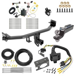 Trailer Hitch Tow Package w/ 7-Way RV Wiring For 17-22 KIA Sportage w/ 2" Drop Mount 2" Ball Class 3 2" Receiver  Trailer Hitch Tow Package w/ 7-Way RV Wiring For 17-22 KIA Sportage w/ 2" Drop Mount 2" Ball Class 3 2" Receiver