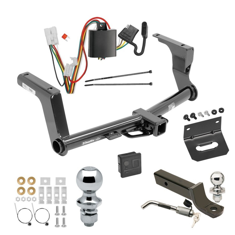 Custom Fit Trailer Hitch Wiring Harness (Plug & Play) 2" Drop Ball-Mount w/ Locking Pin/Clip 2" Chrome Ball 4-Flat Mounting Bracket 1-7/8" Chrome Ball Rubber Hitch Plug Cover Installation Hardware Installation Instructions 76084 118467 Ultimate Tow Package For 16-17 Subaru Crosstrek 13-15 XV Crosstrek Trailer Hitch w/ Wiring 2" Drop Mount Dual 2" and 1-7/8" Ball Lock Bracket Cover 2" Receiver