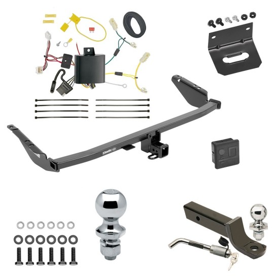 Custom Fit Trailer Hitch Wiring Harness (Plug & Play) 2" Drop Ball-Mount w/ Locking Pin/Clip 2" Chrome Ball 4-Flat Mounting Bracket 1-7/8" Chrome Ball Rubber Hitch Plug Cover Installation Hardware Installation Instructions 76112 118498 Ultimate Tow Package For 11-14 Toyota Sienna 15-20 Sienna SE Trailer Hitch w/ Wiring 2" Drop Mount Dual 2" and 1-7/8" Ball Lock Bracket Cover 2" Receiver