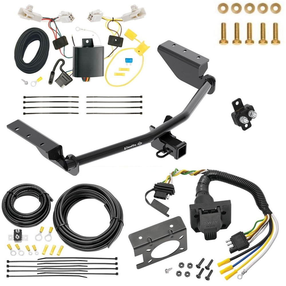 Custom Fit Trailer Hitch Wiring Harness (Plug & Play) Trailer Connector Adapter Brake Control Wiring Kit Circuit Breaker Installation Hardware Installation Instructions 76134 85343 20506 7012a 118578 Draw-Tite Trailer Hitch 7-Way RV Wiring 13-18 Toyot Trailer Hitch w/ 7-Way RV Wiring For 13-18 Toyota RAV4 Class 3 2" Receiver All Models