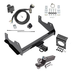 Trailer Hitch Tow Package w/ 7-Way RV Wiring For 15-20 Ford F-150 17-20 Raptor w/ 2" Drop Mount 2" Ball Class 4 2" Receiver All Models  Trailer Hitch Tow Package w/ 7-Way RV Wiring For 15-20 Ford F-150 17-20 Raptor w/ 2" Drop Mount 2" Ball Class 4 2" Receiver All Models