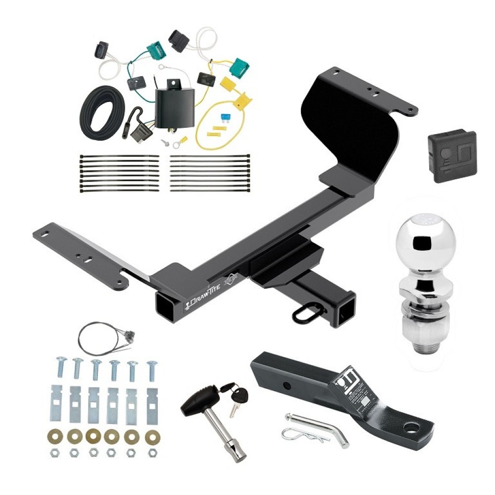 Custom Fit Trailer Hitch Wiring Harness (Plug & Play) 2" Drop Ball-Mount w/ Pin/Clip 2" Chrome Ball Security Lock Pin Rubber Hitch Plug Cover Installation Hardware Installation Instructions 76419 118750 23 63845 580407 7010 Draw-Tite Traile Trailer Tow Hitch For 18-21 Chevy Equinox Except Premier or Models w/1.6L Diesel Deluxe Package Wiring 2" Ball and Lock