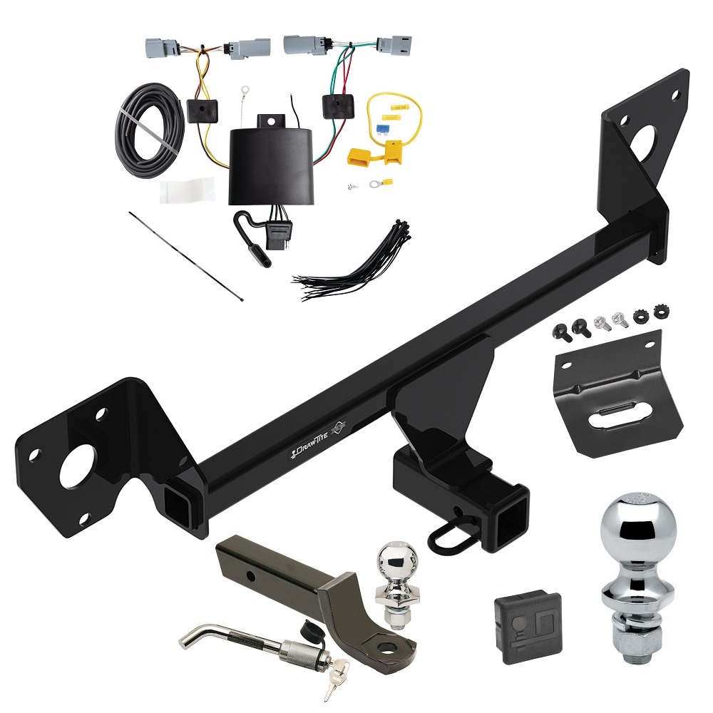 Ultimate Tow Package For 21-23 Chevy Trailblazer Trailer Hitch w/ Wiring 2" Drop Mount Dual 2" and 1-7/8" Ball Lock Bracket Cover 2" Receiver