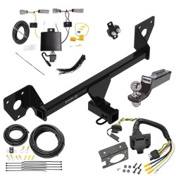 Trailer Hitch Tow Package w/ 7-Way RV Wiring For 21-25 Chevy Trailblazer w/ 2" Drop Mount 2" Ball Class 3 2" Receiver 