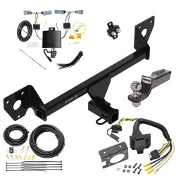 Trailer Hitch Tow Package w/ 7-Way RV Wiring For 21-25 Chevy Trailblazer w/ 2" Drop Mount 2" Ball Class 3 2" Receiver 