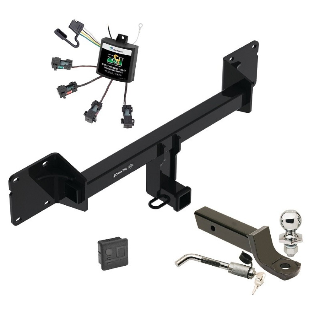 Custom Fit Trailer Hitch Wiring Harness (No Splicing Required) 2" Drop Ball-Mount w/ Locking Pin/Clip 2" Chrome Ball Rubber Hitch Plug Cover Installation Hardware Installation Instructions 76590 119250 7005111 7010 Draw-Tite Trailer Tow Hitch 21 Trailer Tow Hitch For 21-22 Mercedes-Benz GLE350 Deluxe Package w/ Zero Contact Wiring Harness Kit and 2" Ball Mount and Lock