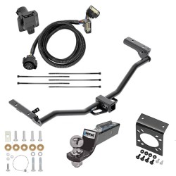 Trailer Hitch Tow Package w/ 7-Way RV Wiring For 11-19 Ford Explorer w/ 2" Drop Mount 2" Ball Class 3 2" Receiver Reese