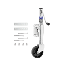 Pro Series 1000 lbs Trailer Jack 6" Wheel Zinc Snap Ring Swivel 10" Lift Corrosion Resistant Bolt-On for Marine Boat and Recreational Applications