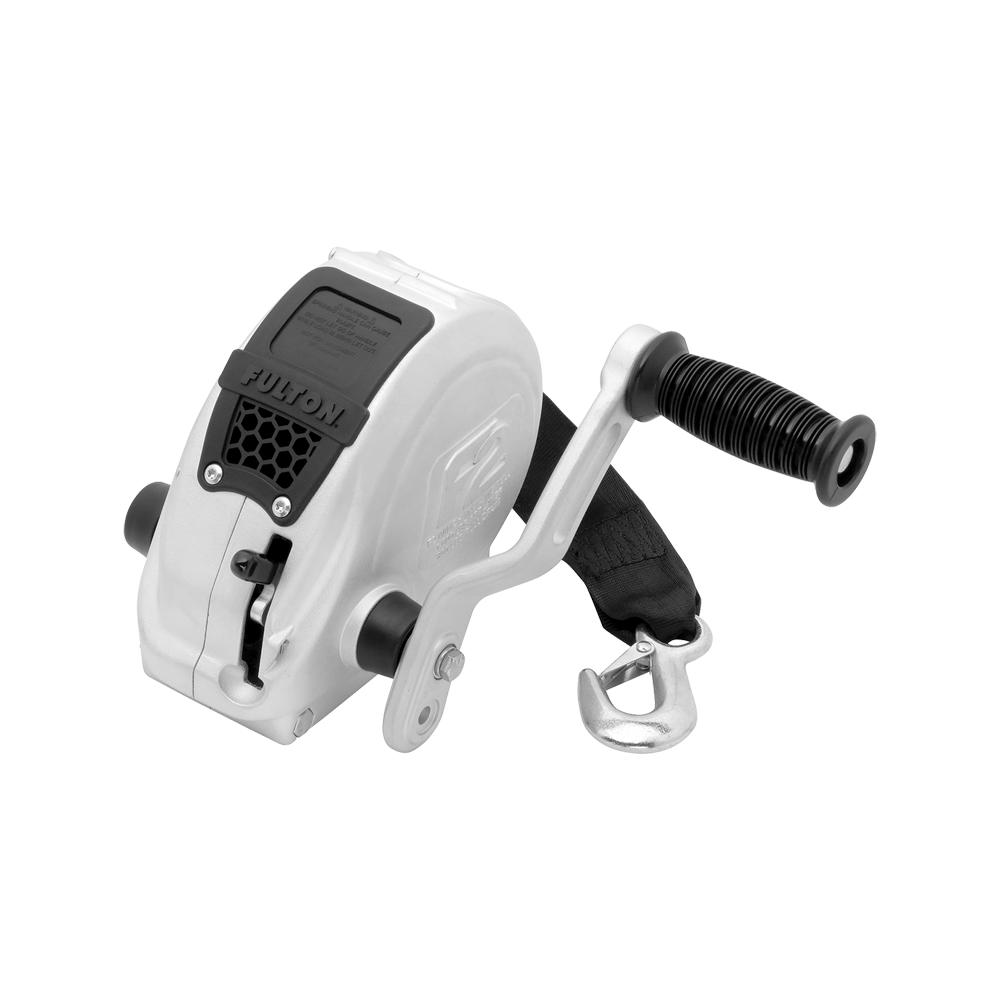 Fulton F2 Marine Trailer Winch 1600 lbs Capacity 20 ft Sharkskin Strap Adjustable Handle Lifetime Warranty - FW1600Z0301 Fulton F2 Marine Trailer Winch 1600 lbs Capacity