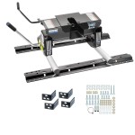 Reese Dual Jaw 16K 5th Wheel Hitch Fifth Wheel Round Tube Slider Unit Base Rail Kit Brakets and Hardware4 Pins and 4 Clips 30047A 50024 30035 Reese Reese Dual Jaw 16K Fifth Wheel Trailer Hitch Round Tube Slider and Rails 11-22 RAM 1500 2500 3500 94-10 D Reese Dual Jaw 16K Fifth Wheel Trailer Hitch w/ Round Tube Slider and Rails For 11-24 RAM 1500 2500 3500 94-10 Dodge Ram 1500 2500 3500 Truck Base Rail Kit 5th Wheel Brackets Hardware