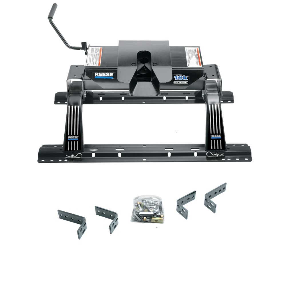 For 1999-2006 Chevrolet Silverado 1500 Industry Standard Semi-Custom Above Bed Rail Kit + 16K Fifth Wheel (For 6-1/2' and 8 foot Bed, w/o Factory Puck System Models) By Reese For 1999-2006 Chevrolet Silverado 1500 Industry Standard Semi-Custom Above Bed Rail Kit + 16K Fifth Wheel (For 6-1/2' and 8 foot Bed, w/o Factory Puck System Models) By Reese
