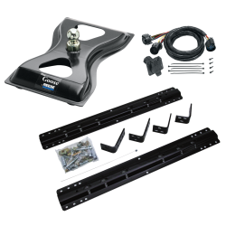 For 1999-2016 Ford F-250 Super Duty Industry Standard Semi-Custom Above Bed Rail Kit + 25K Reese Gooseneck Hitch + In-Bed Wiring (For 5'8 or Shorter Bed, w/o Factory Puck System Models) By Reese